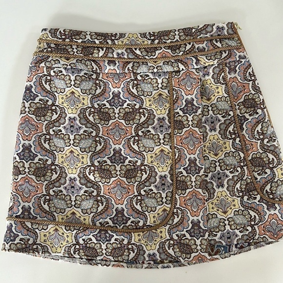 For Love & Lemons Brocade Tapestry Mini Skirt Ivory Floral Artsy Size Medium - Picture 2 of 9